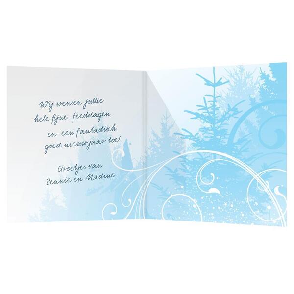 Kerstkaarten Dubbel 14x14 Opengeslagen