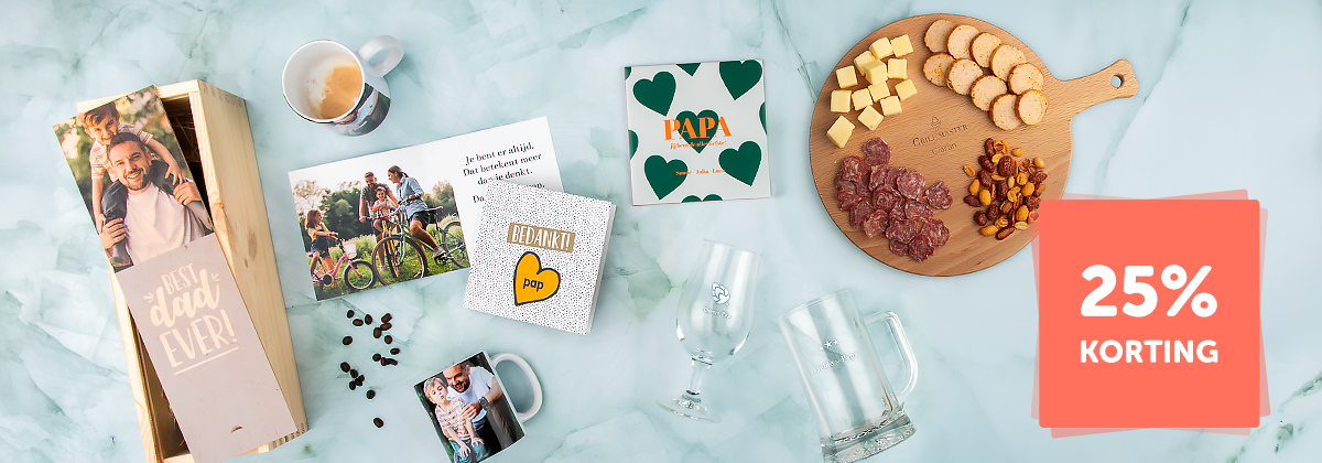 Vaderdag: 25% korting op diverse cadeaus!