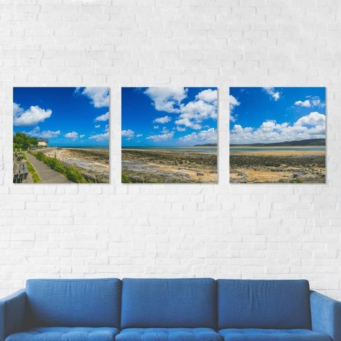 Drieluik van strand aan de muur Drieluik van strand aan de muur