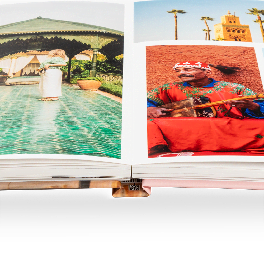 Fotoboek vlakliggend naadloos 21x21 detail Fotoboek vlakliggend naadloos 21x21 detail