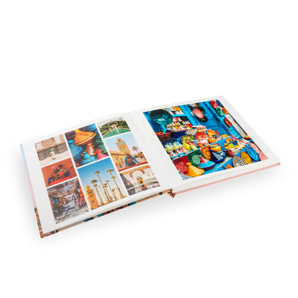 fotoboek vlakliggend opengeslagen 21x21