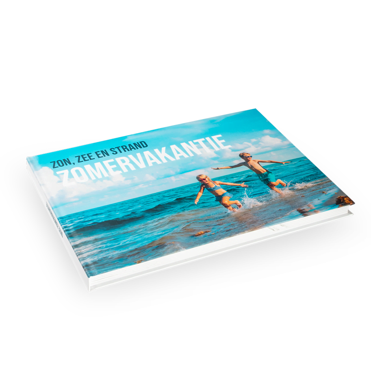 Vlakliggend Fotoboek A4 Liggend schuin kinderen aan zee Vlakliggend Fotoboek A4 Liggend schuin kinderen aan zee