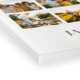 Vlakliggend fotoboek goudfolie hoek 30x30