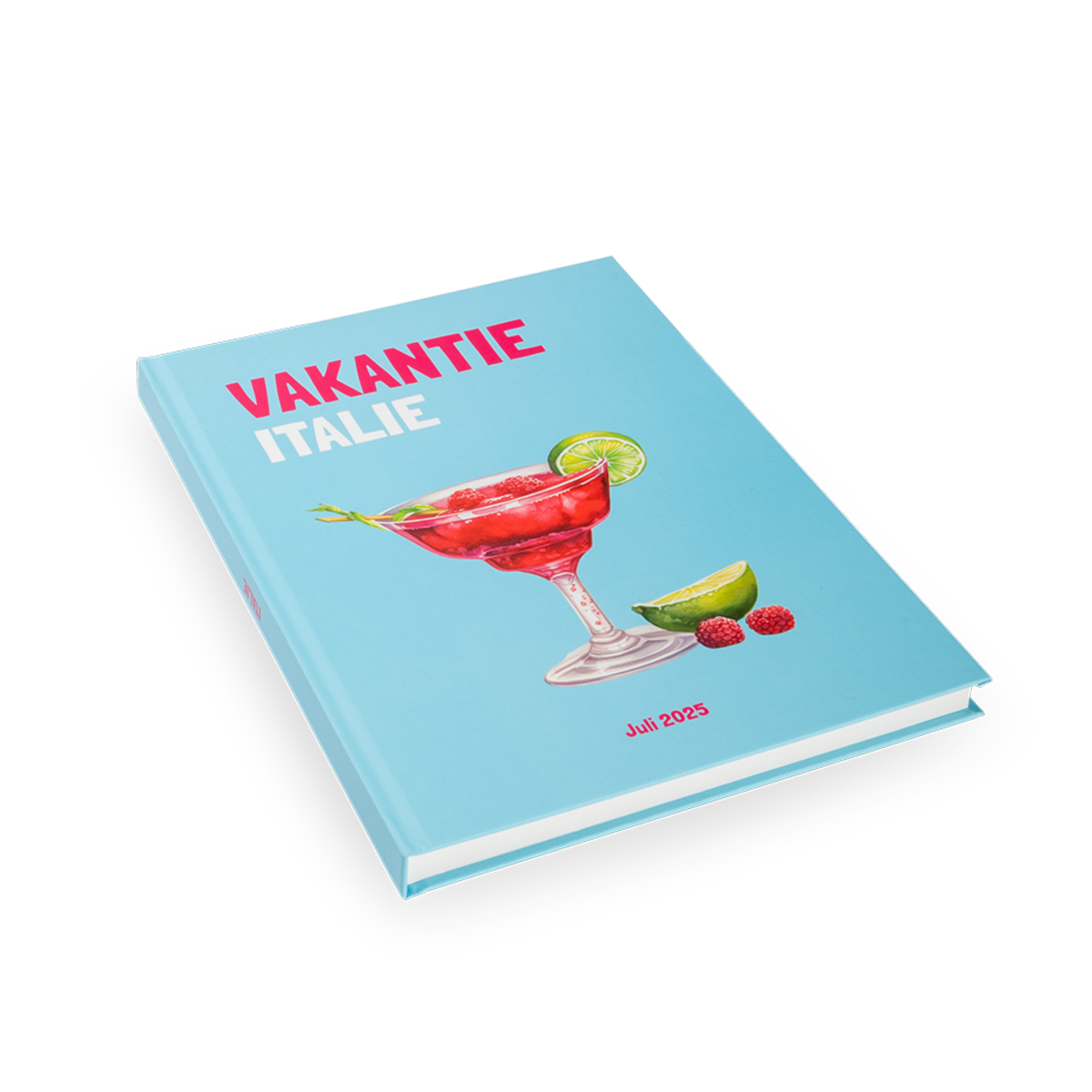 Vlakliggend Fotoboek schuin A4 Staand blauw met cocktailglas Vlakliggend Fotoboek schuin A4 Staand blauw met cocktailglas