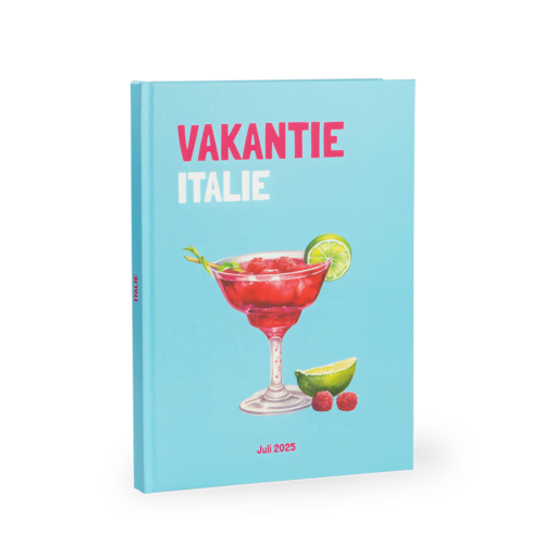 Vlakliggend Fotoboek A4 Staand blauw met cocktailglas