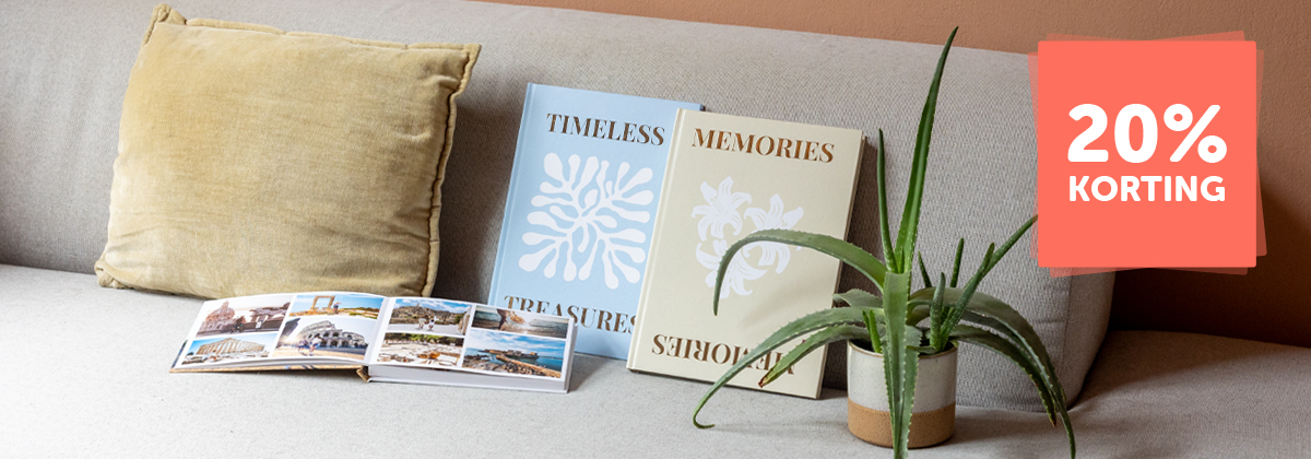 20% korting op fotoboeken