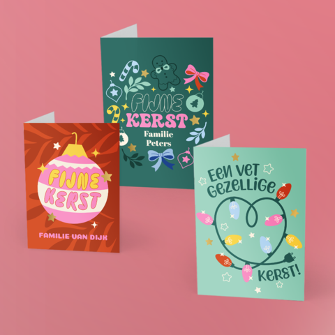 Vetgezellig verzamelbeeld kerstkaarten