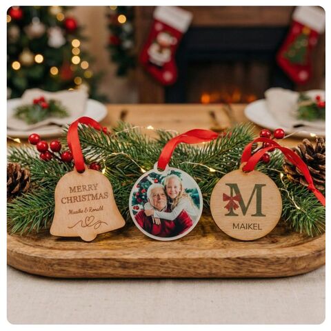 Kersthangers graveren of bedrukken