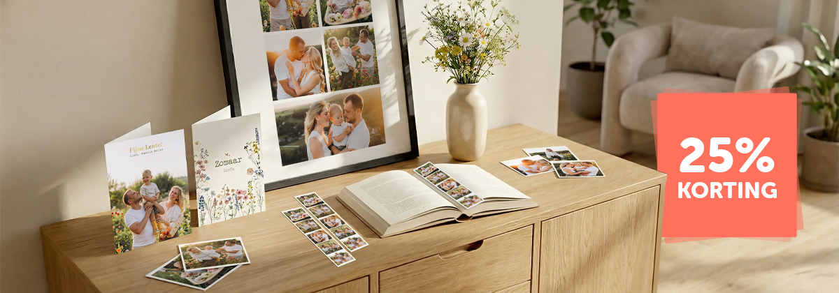 25% korting op foto's en kaarten