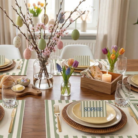 Opmaak van de tafel Opmaak van de tafel