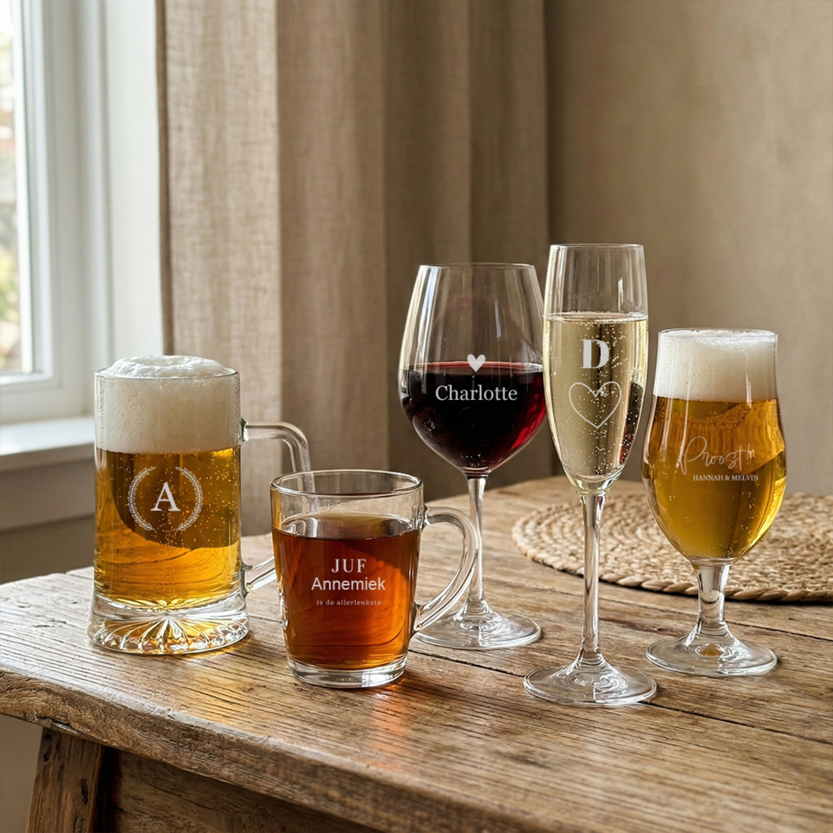 Bierglas graveren en andere glazen Bierglas graveren en andere glazen