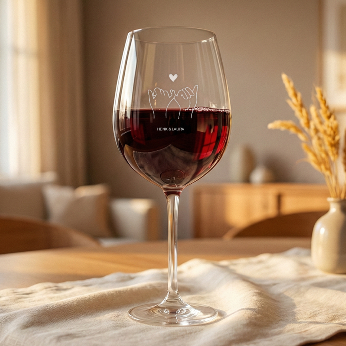 Wijnglas gegraveerd vriendschap Wijnglas gegraveerd vriendschap