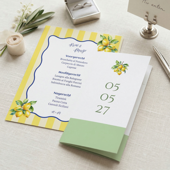 Menukaarten a4 huwelijk