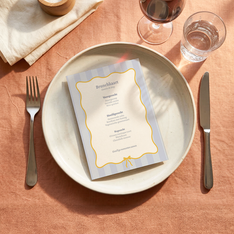 Menukaart a4 maken voor avondeten