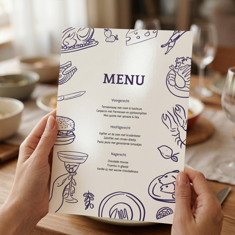 Menukaart a4 maken voor diner Menukaart a4 maken voor diner