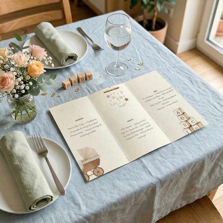 Menukaarten A3 baby and kids