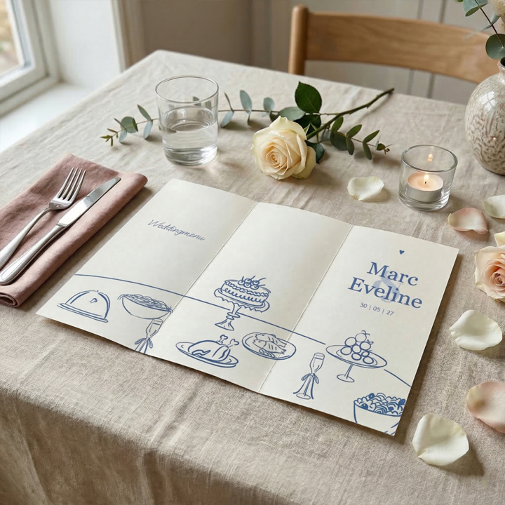 Menukaarten A3 huwelijk