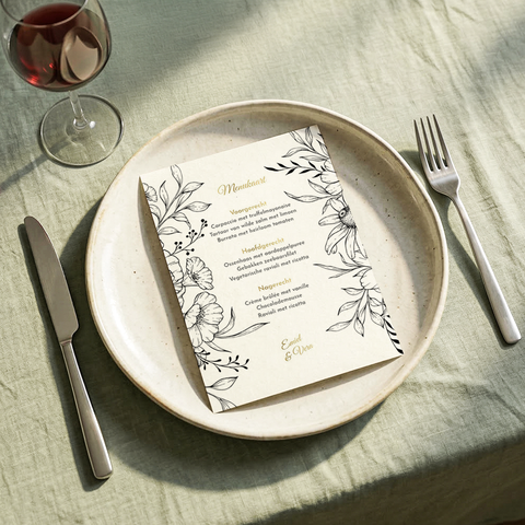 Menukaart a5 maken voor avondeten Menukaart a5 maken voor avondeten