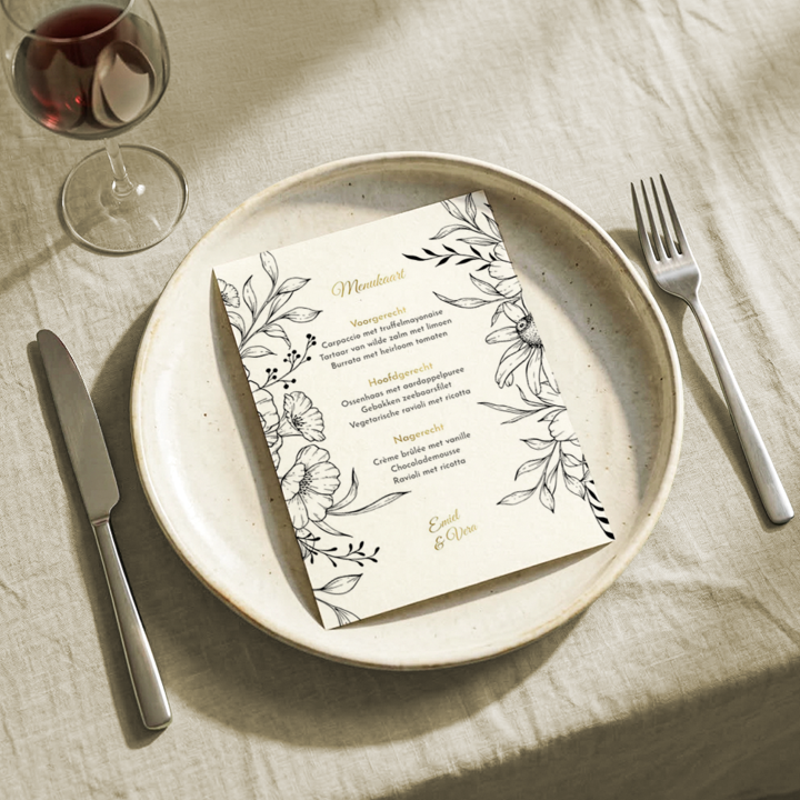 Menukaarten a5 huwelijk