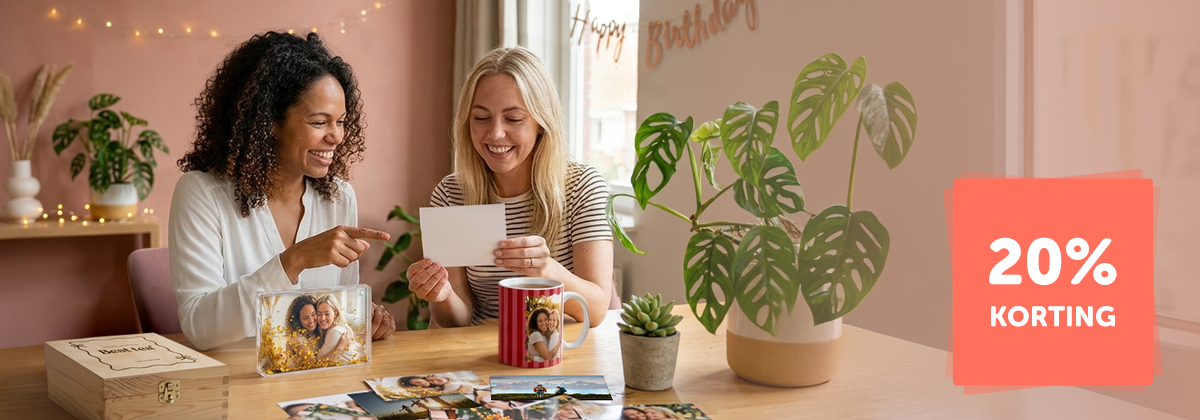 20% korting op cadeaus en foto-afdrukken