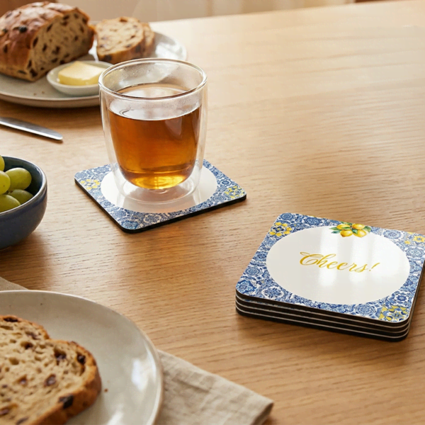 Onderzetters bedrukken met een glas thee Onderzetters bedrukken met een glas thee