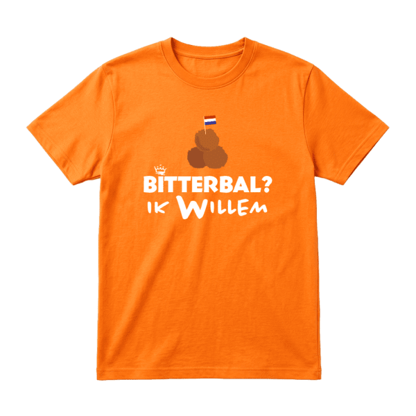 Oranje T shirt bitterbal ik willem