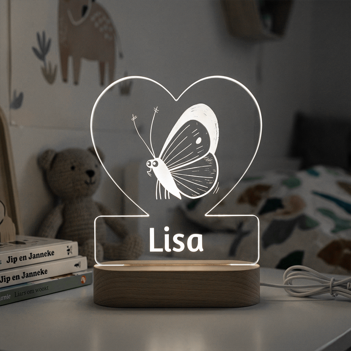 Gepersonaliseerd LED-lampje vlinder lisa