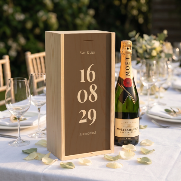Gepersonaliseerde champagnekist Gepersonaliseerde champagnekist