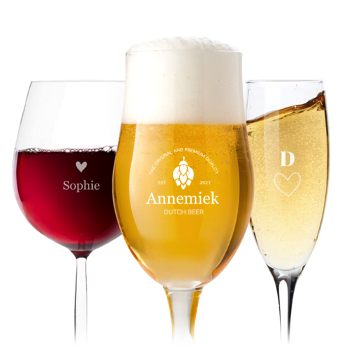Laat je eigen bierglas, wijnglas of champagneglas graveren!