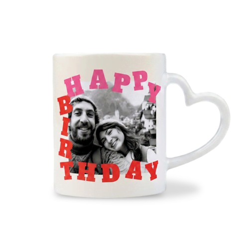Mok met hartvormig oor happy birthday Mok met hartvormig oor happy birthday
