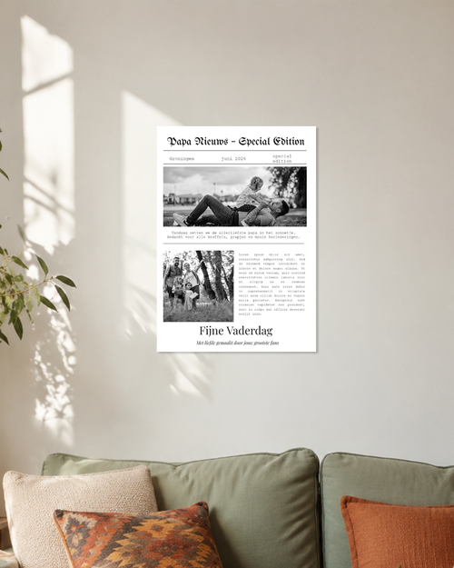 Papa krant poster maken
