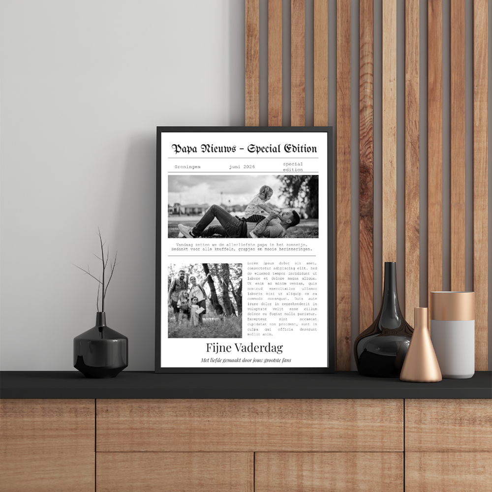 Papa krant poster maken sfeer Papa krant poster maken sfeer