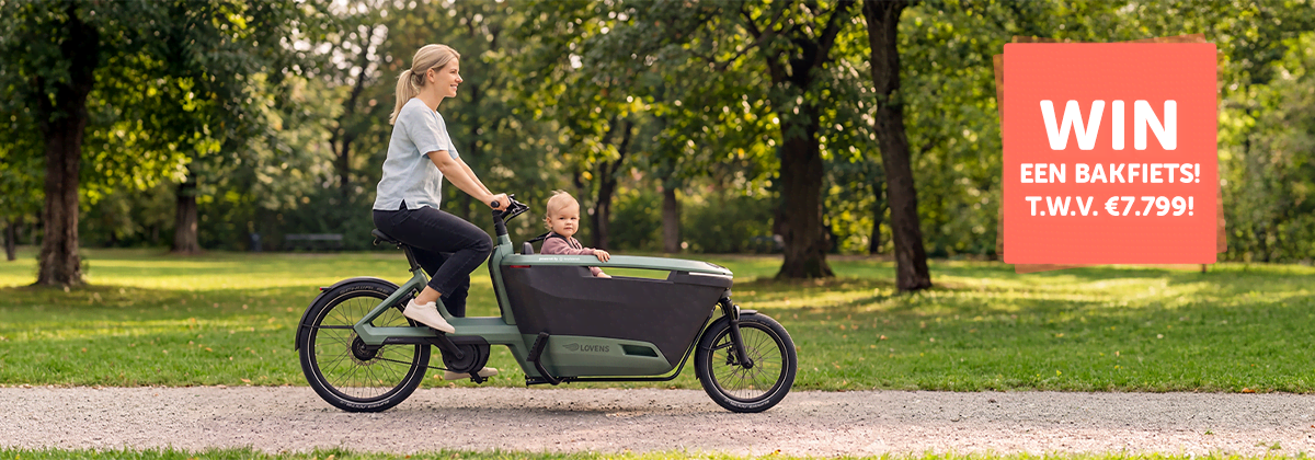 Banner lovens bakfiets winactie Banner lovens bakfiets winactie