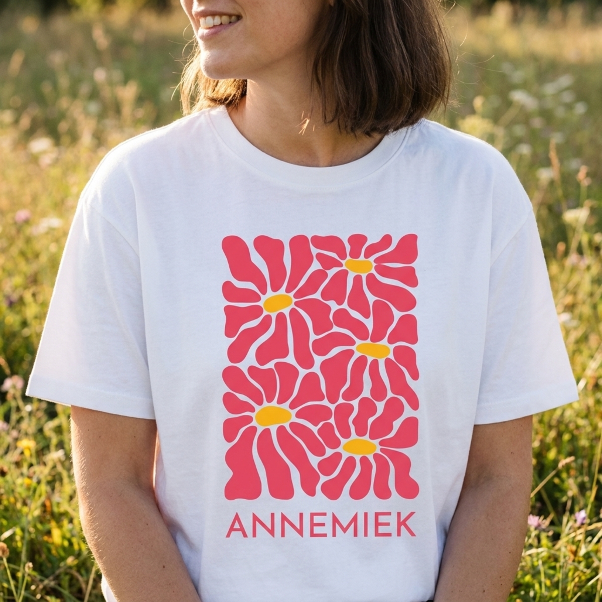 T-shirt wit voorkant bedrukt T-shirt wit voorkant bedrukt