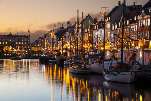 Denemarken Nyhavn met Kerst