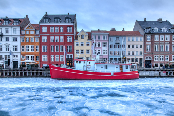 Denemarken Nyhavn in winter