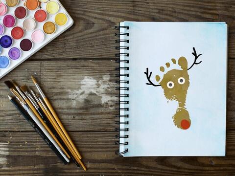 Rendier van de voetafdruk van je baby Rendier van de voetafdruk van je baby