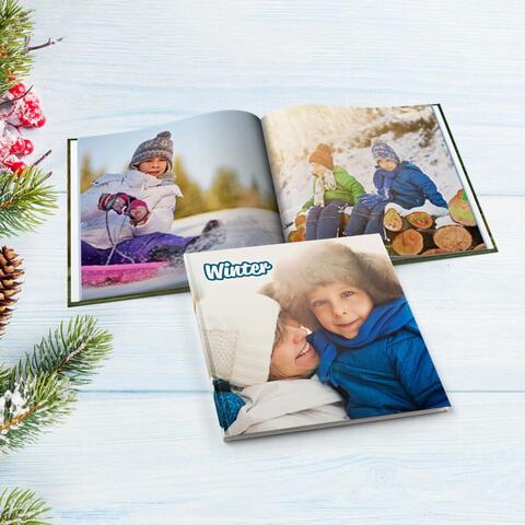 Hardcover boek 14x14 Hardcover boek in het formaat 14x14 cm met winter thema
