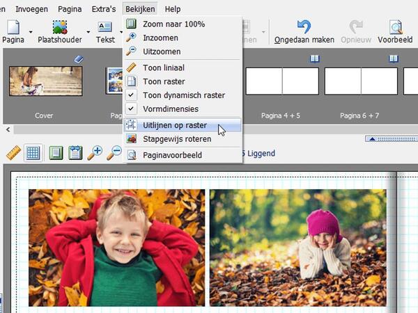 Foto's met behulp van een raster uitlijnen Foto's met behulp van een raster uitlijnen