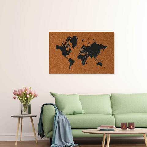 Wereldkaart op kurk Wereldkaart op kurk