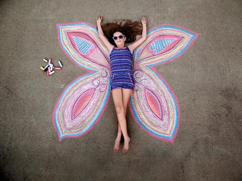 Fotografie met stoepkrijt Fotografie met stoepkrijt